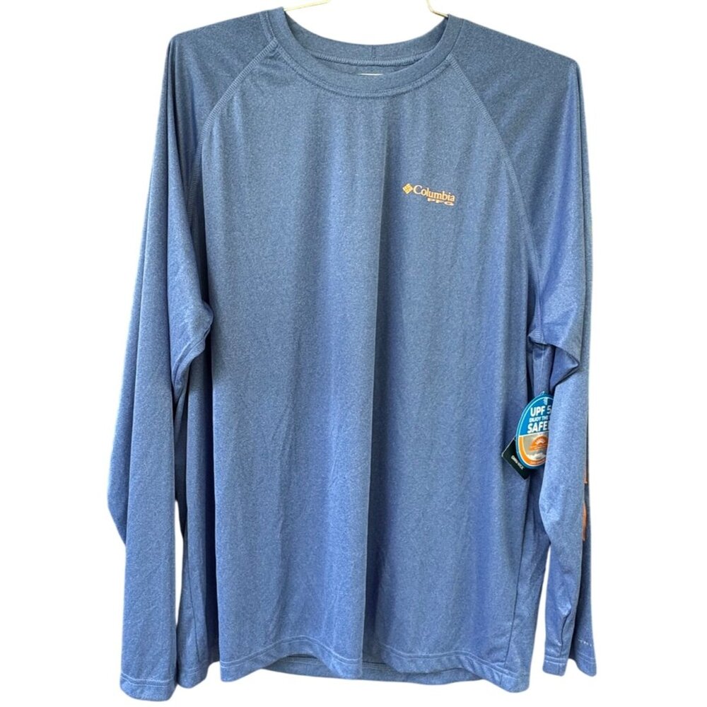 MWT Columbia PFG  Long Sleeve Mens XL UPF 50 Sun Protection  Fishing Shirt Blue